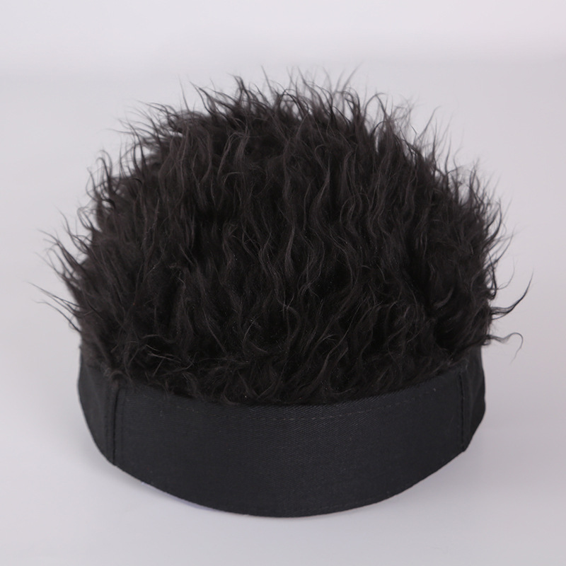 Hip-hop simulation wig hat autumn and winter wig landlord hat funny short hair hat melon skin hat cross-border supply wholesale