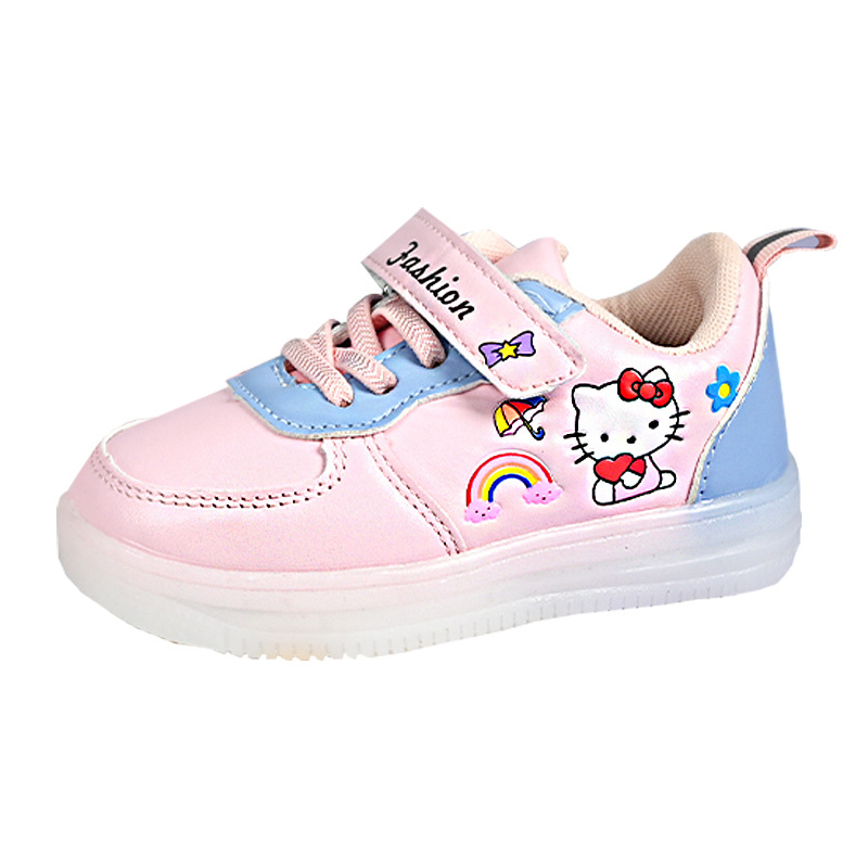 Autumn Princess Light board shoes small white shoes girls shoes baby soft bottom non-slip toddler shoes girls cartoon children's shoes