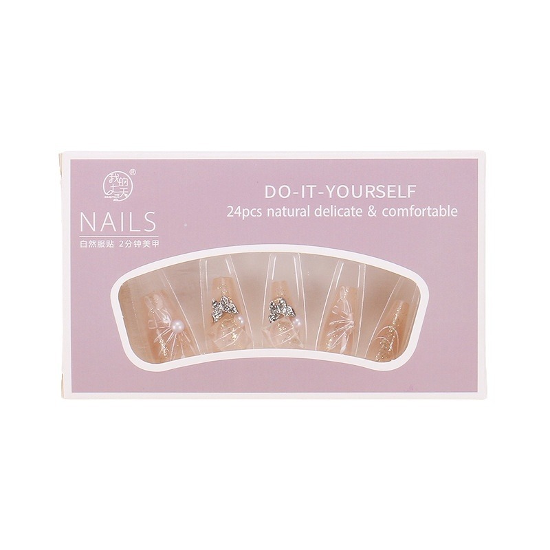 Hot Style Wearing Armor Finished Products Ins Advanced Sense Butterfly Pearl Handmade Manicure Pieces Spice Girl Wearing Nail Pieces