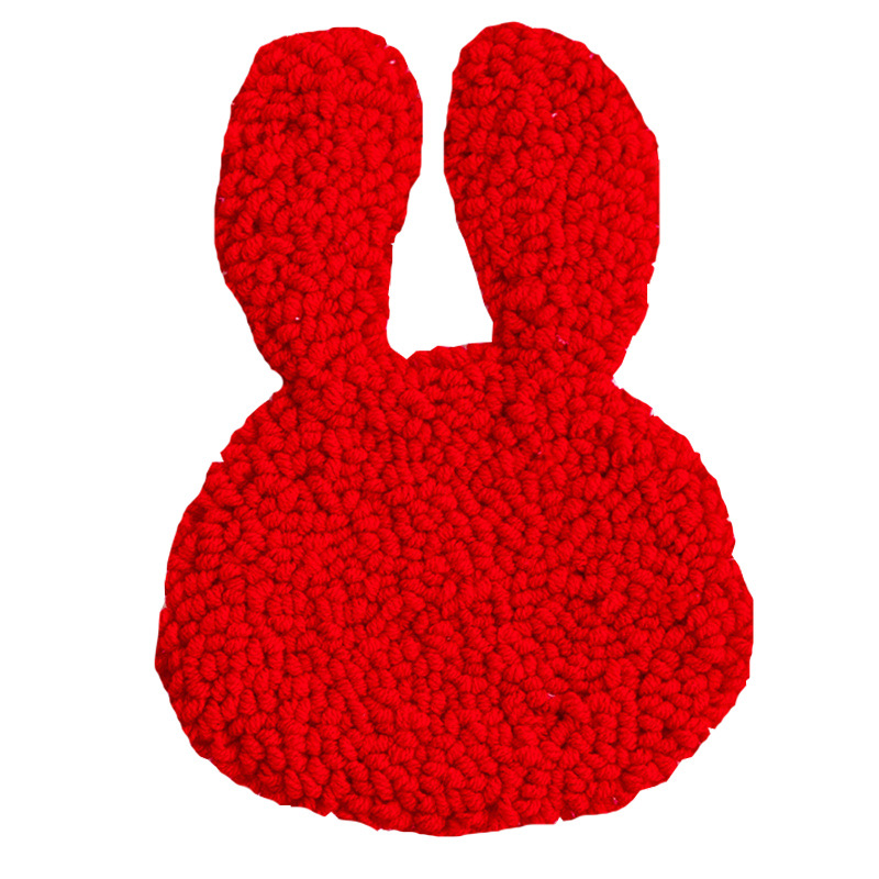 Year of the Rabbit Handmade dfiy Embroidered Cute Office Desktop Coaster Dining Table Heat Insulation Mat Novice Homemade Material Bag