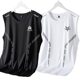 Ice Silk Vest Men's Summer Quick-Drying Cut-Sleeve Mesh Sleeveless T-Shirt plus size Loose Hurdle Sports Kan Sleeve Top