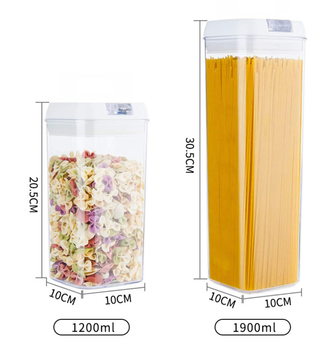 Grain storage sealed tank transparent storage tank snack tank plastic kitchen storage tank Food Tank four-piece set