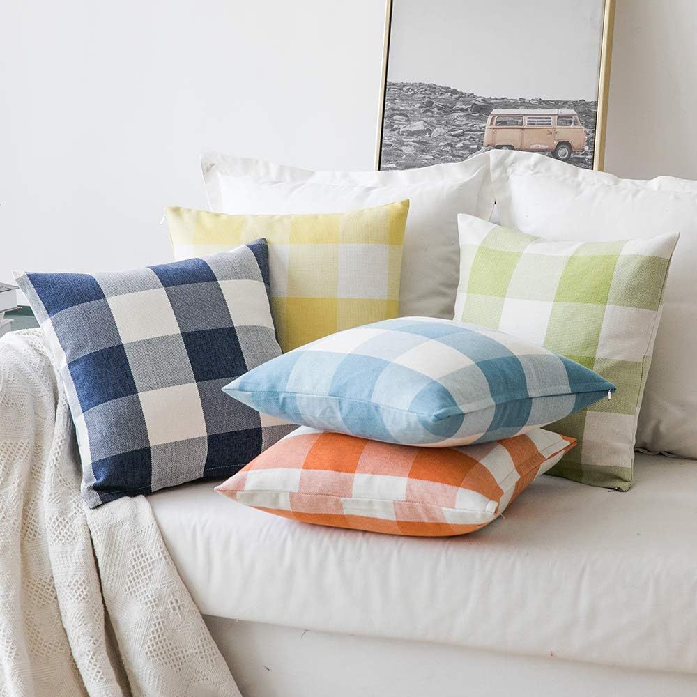 Amazon Explosive Pillow Case Linen Geometric Black and White Plaid Pillow Gift Cushion Cover Pillow Case Pillow Case