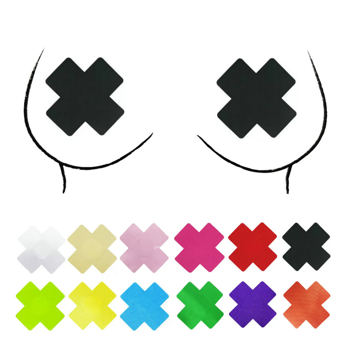 Parche para el pecho transfronterizo de punto de 18 colores, satén de seda, parche para el pecho desechable, parche para el pecho sexy, parche para el pecho cruzado, transpirable