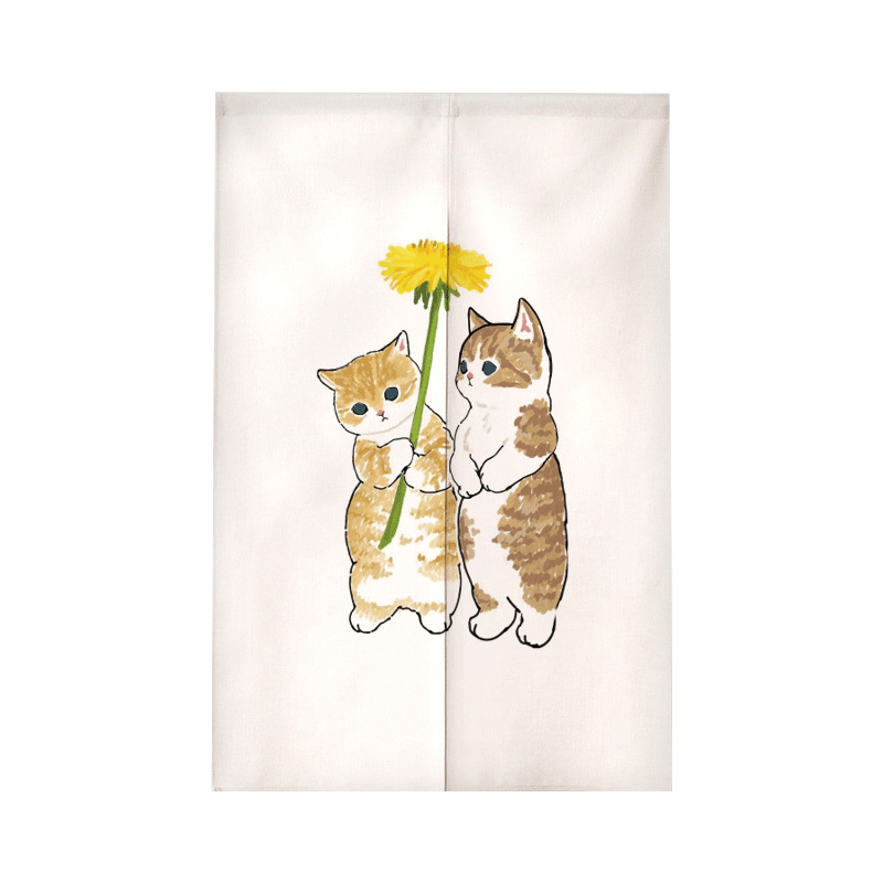 Cartoon door curtain partition curtain kitchen covering hallway toilet bedroom Nordic style cloth curtain decoration household fabric hanging curtain