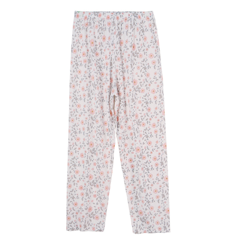 Pajamas Pajamas Women's Summer Pure Cotton Pants Casual Air Conditioning Pants Thin Spring and Autumn Pure Cotton Large Size Loose Home Clothes
