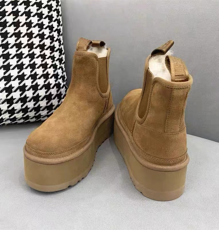 Thick-soled Microfiber Leather Snow Boots Women's 2022 New Explosions Cotton Shoes Fleece-lined Thickened Women's Cold-proof Warm Snow Boots