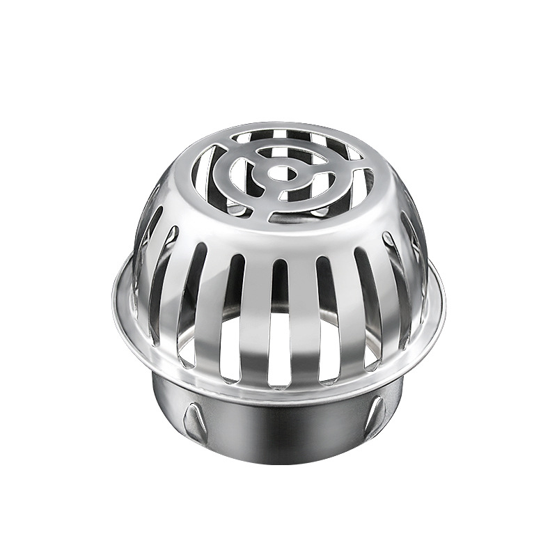 Stainless Steel Round Floor Drain Cover Large Capacity Outdoor Balcony Drainage Water Separator Anti-clogging Sink Drain