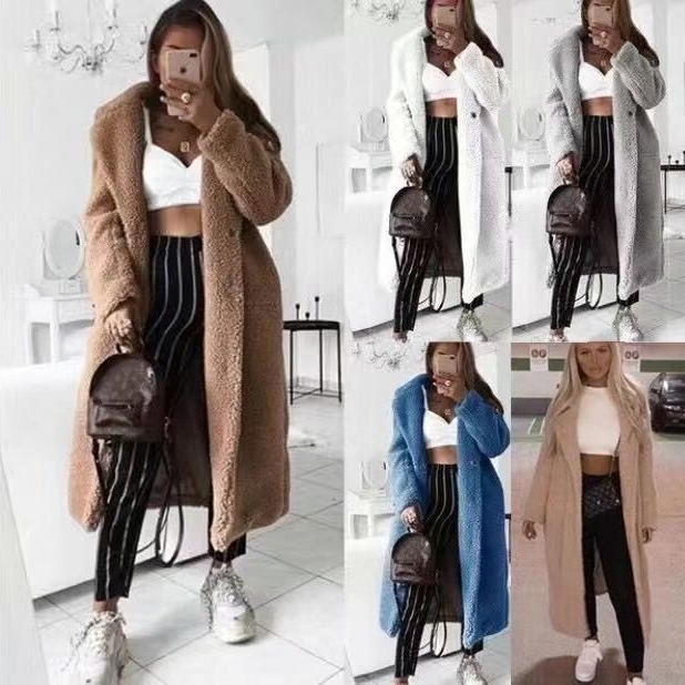 2020 autumn and winter New European and American cross-border woolen coat Amazon ebaywish lamb woolen coat women