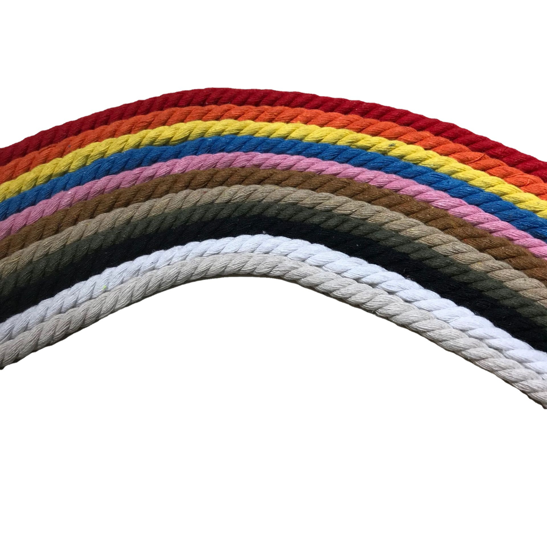 Spot 8mm color three-strand cotton rope gift box portable with curtain binding rope DIY braided rope decorative lanyard