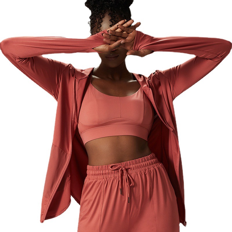 2022 Autumn Cross-border Yoga Coat Women's Thin Long-sleeved Fitness Clothes Large Size Women's Sportswear Top
