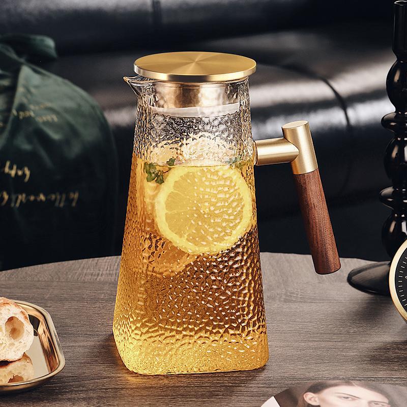 Cold water bottle glass high temperature resistant high color value water container cold water cup large capacity fruit teapot water bottle refrigerator household
