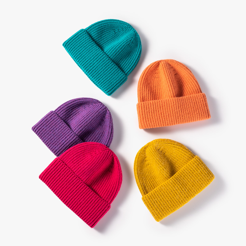 2023 autumn and winter Korean version of wool hat women's warm light plate solid color knitted hat men's loose foreign trade winter hat manufacturers wholesale