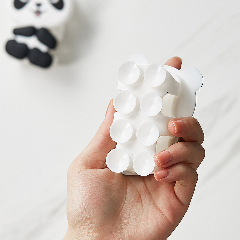 Douyin hot silicone panda shower suction cup punch-free shower bracket bathroom adsorption holder base