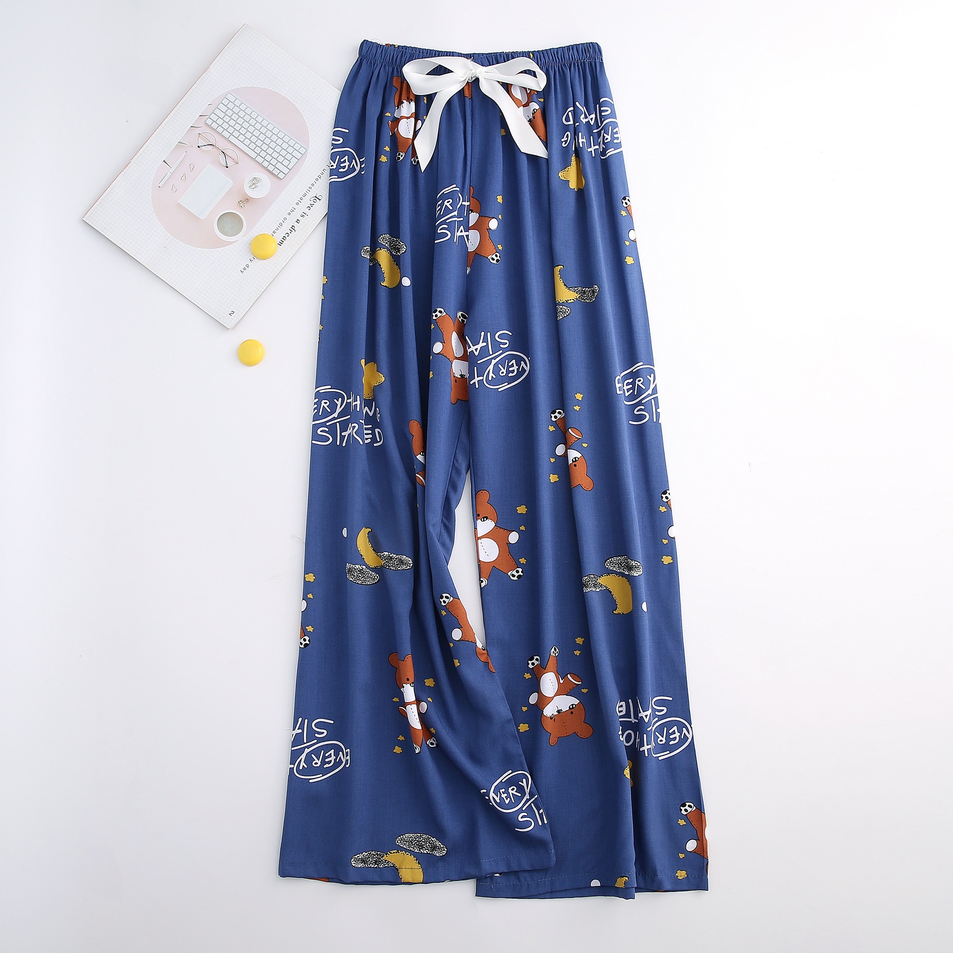 Pyjamahose aus Baumwolle und Seide für Damen, weite Hosen, Außenhandel, Sommer, neue große Größe, lockere Oberbekleidung für Schwangere_voghion.com