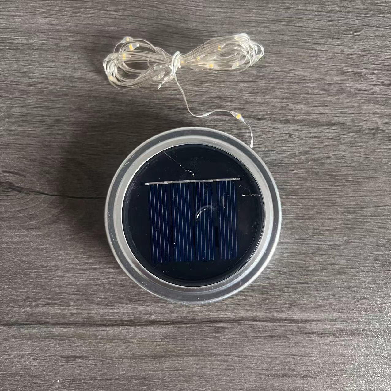 Solar lamp holder plastic battery box crack ball lamp cover Mason bottle cap lamp outdoor garden lamp light source decorative lamp