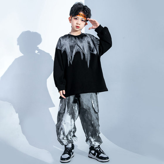 Hip hop children's fashion clothes boys' hip hop dance practice clothes suit girls' cool handsome performance clothes children's performance clothes