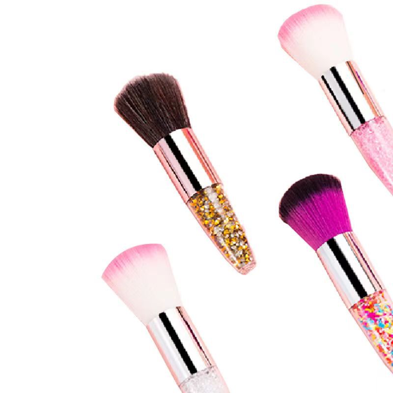 Single Diamond transparent handle loose powder brush makeup brush dust brush tapered crystal particles quicksand handle factory direct sales