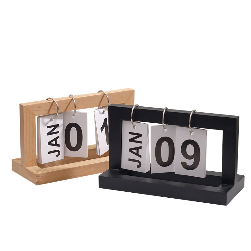 Nordic ins Creative Simple Modern Bedroom Wooden Calendar Desk Calendar Office Desktop Decorations Small Ornaments