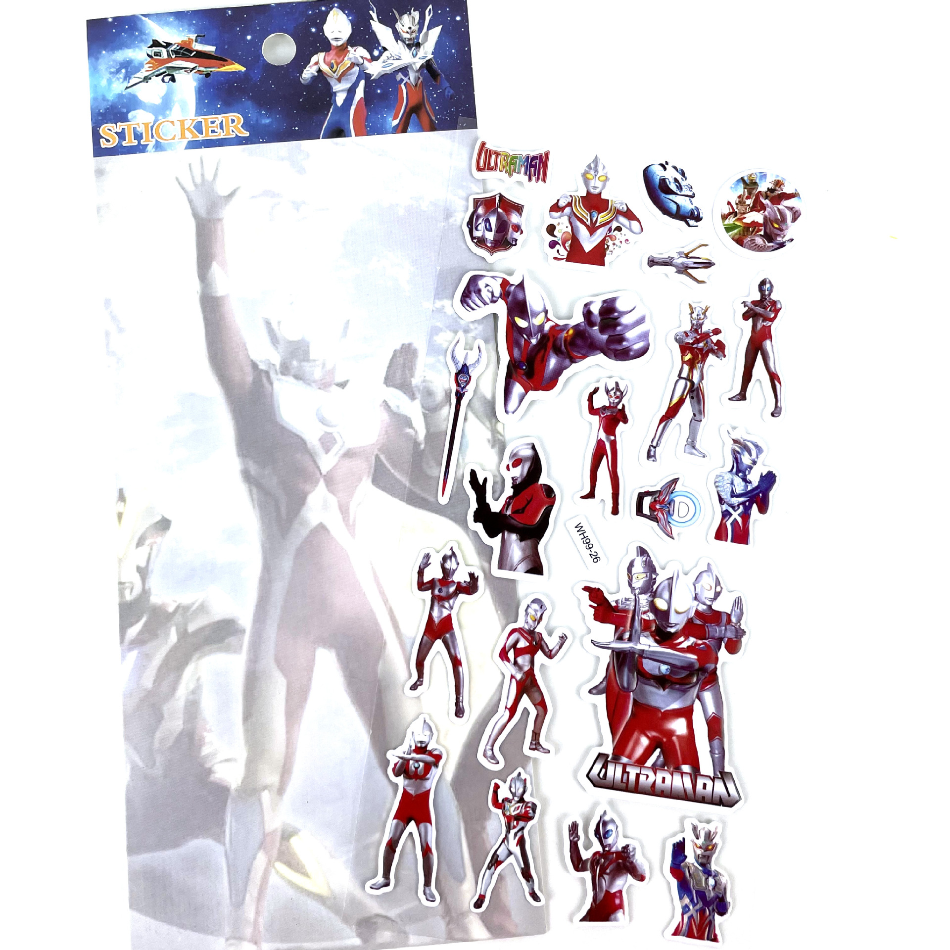 Spot supply children's cartoon stickers Ultraman bubble stickers car plane boy reward sticker manufacturers