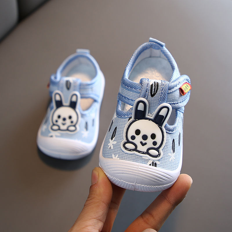 Spring and summer 0-1-2 years old female baby square mouth shoes toddler call shoes baby shoes soft soled shoes cloth sandals princess shoes