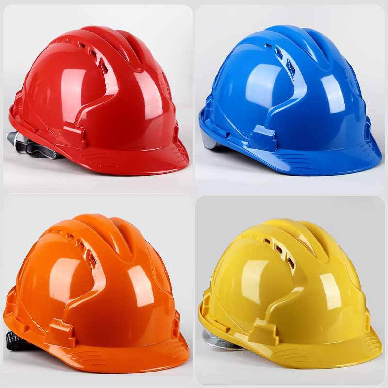 Construction site national standard checked helmet manufacturer three-rib ABS construction anti-smashing breathable insulated helmet printing