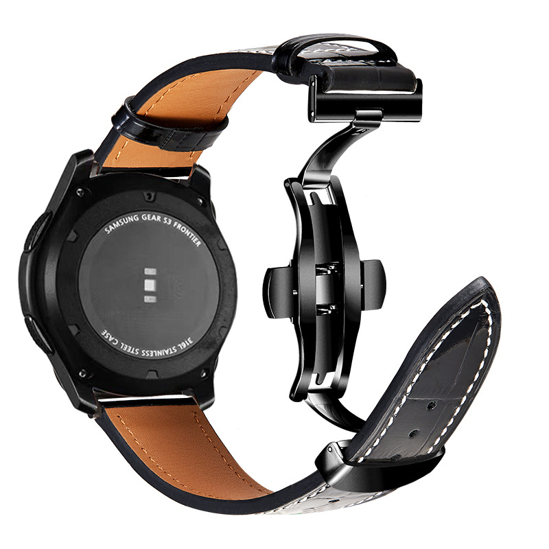 For Samsung Galaxy watch3 gear s3 active2 Smart Watch 20 22mm Leather Strap