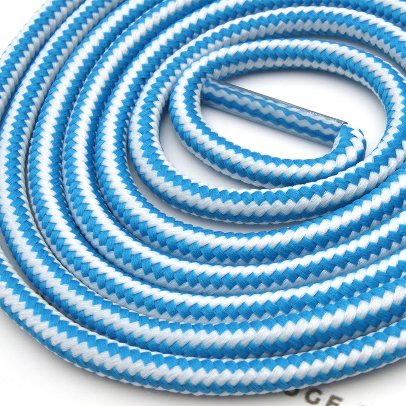 Factory 4mm & 3mm two-color shoelace ribbons sports outdoor polyester round hat rope pants rope lace