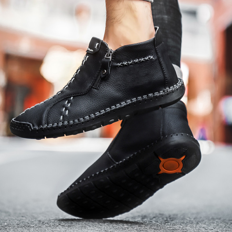 202 0.3 billion tree winter men's large size shoes male cross-border casual fashion high warm leather shoes