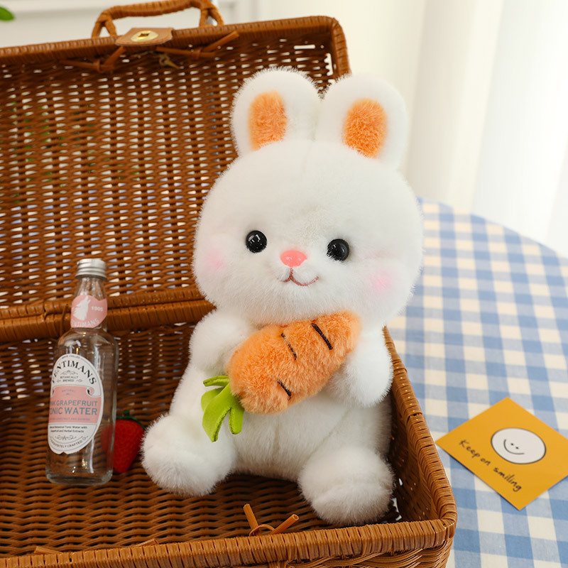 Cute Radish Rabbit Doll Plush Toy Small Doll Children White Rabbit Doll Birthday Gift Wholesale