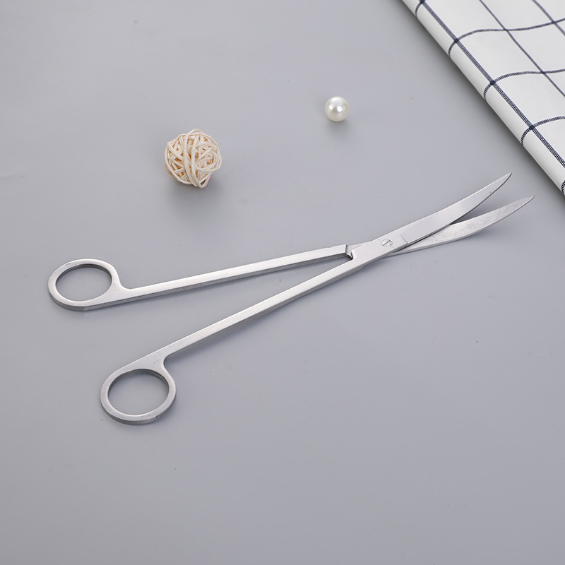 Stainless steel water grass scissors grass cylinder landscape pruning straight tweezers curved tweezers scissors flat sand scraping algae knife curved scissors wave scissors