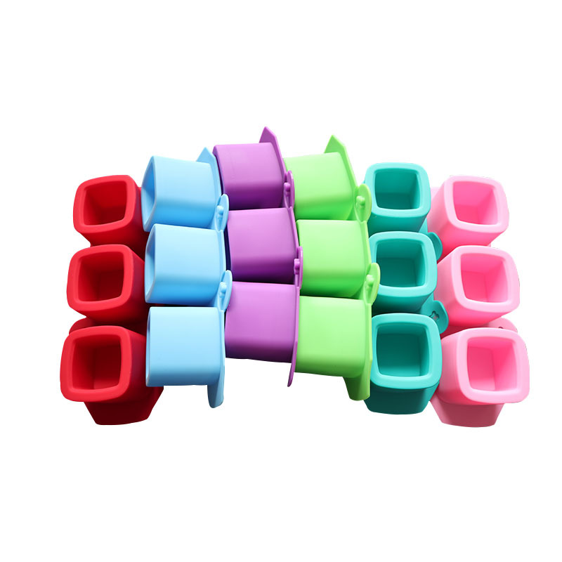 Cross-border exclusive for 3-piece silicone square ice Cup cocktail silicone ice cube tasteless fleshy flowerpot plaster mold