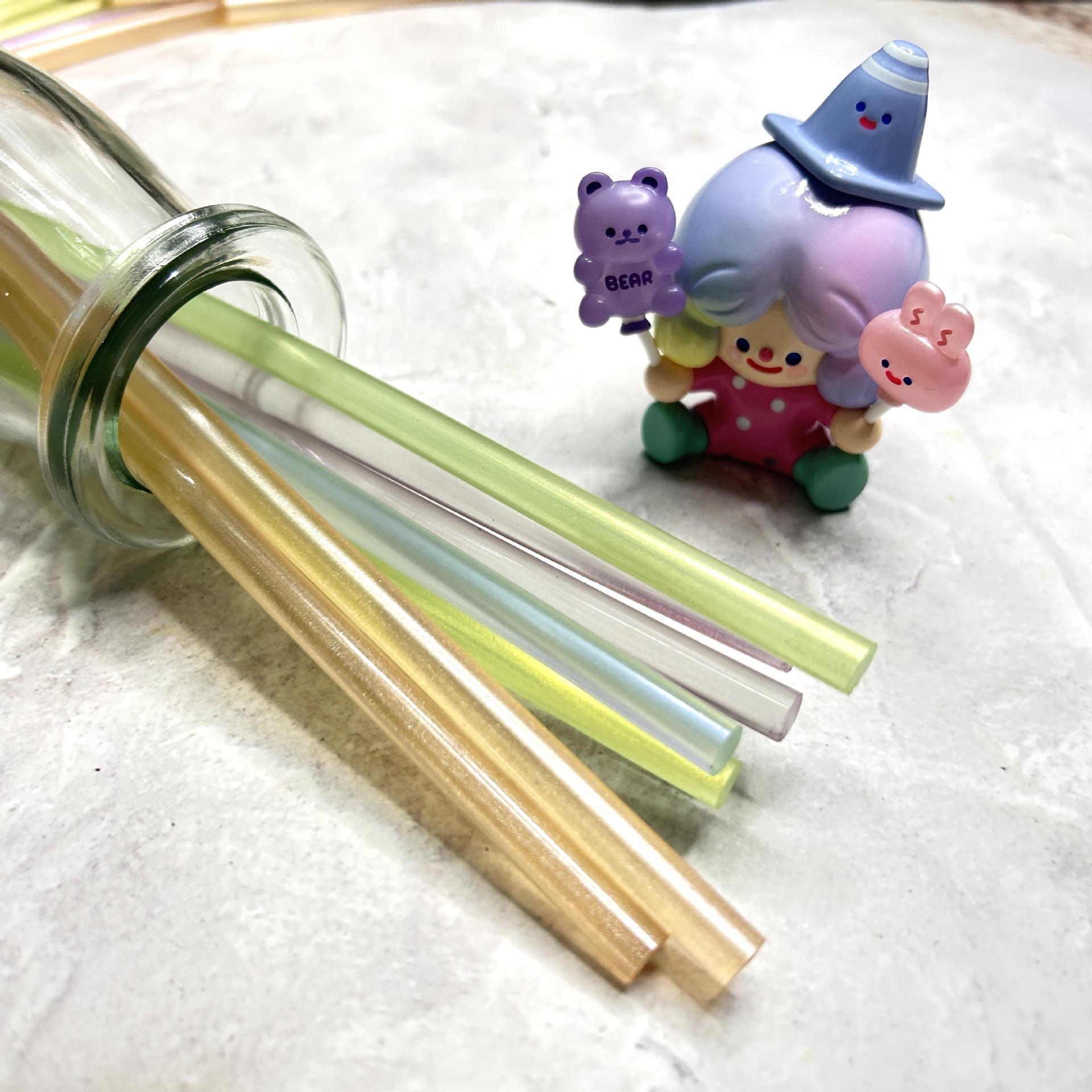 2023 mermaid color transparent pearlescent Polar Diamond series 7MM hot melt glue wax stick handmade fire paint use in stock