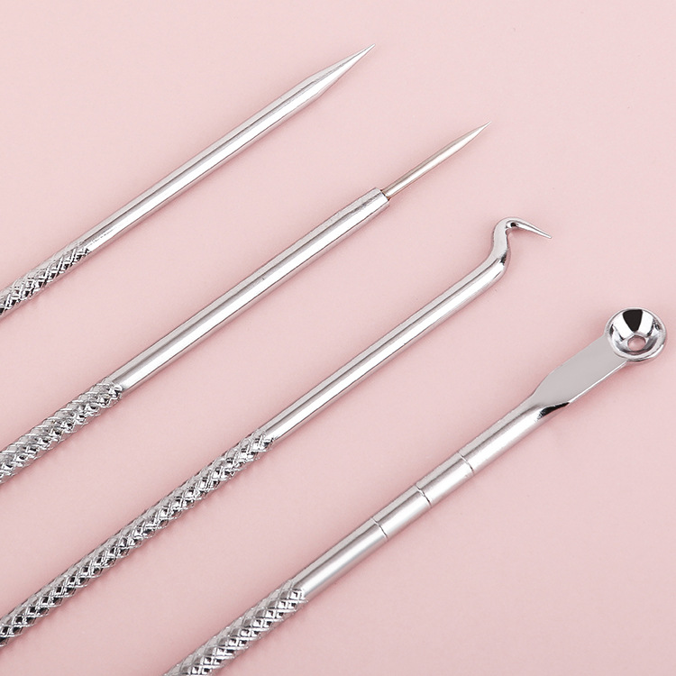 4-piece acne needle set home facial beauty beauty beauty tool acne clip acne removal acne removal blackhead pick needle