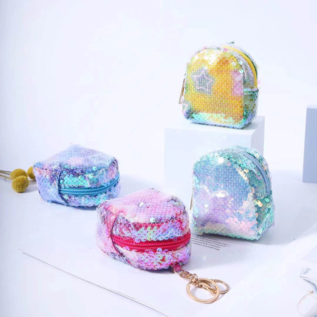Bag Women's 2023 New Sequin Small Purse Student Fresh and Cute Hand Mini Headset Key Coin Purse