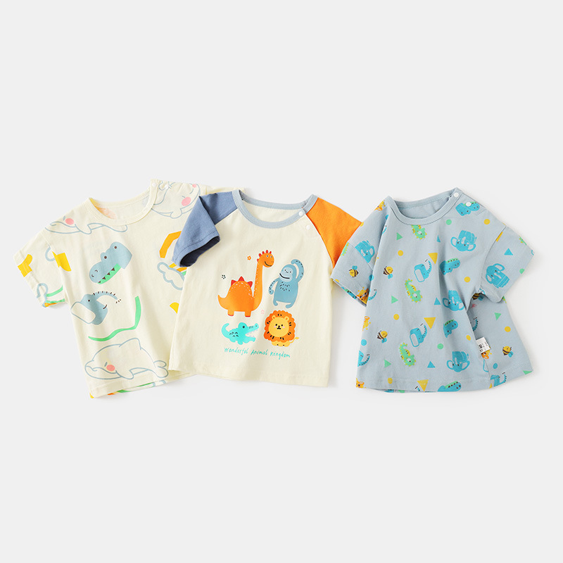 嬰兒衣服休閒短袖T恤夏裝男童1-3歲1幼兒女寶寶兒童小童上衣