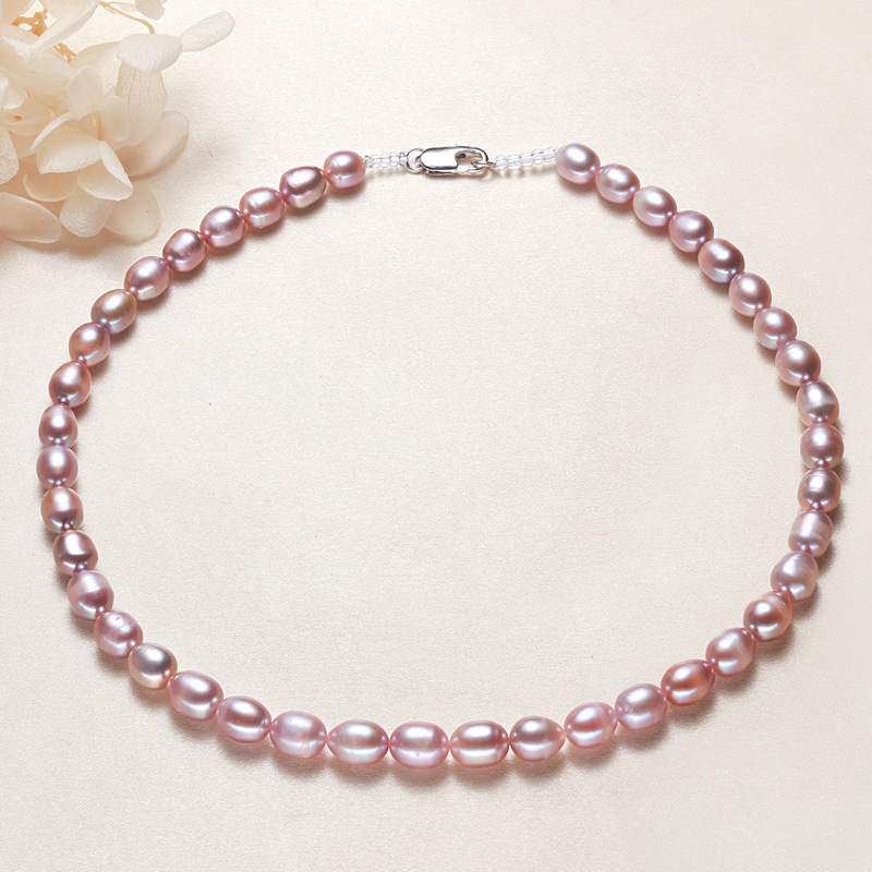 Jewelry Wholesale Stall Supply Baroque Pearl Jewelry Gympani Girl Rice Beads Freshwater Pearl Necklace