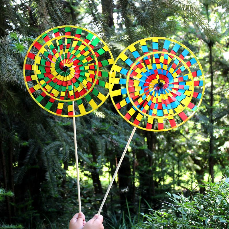 Traditional retro old Beijing windmill children's cartoon colorful bright color toy windmill plastic Park decoration wholesale