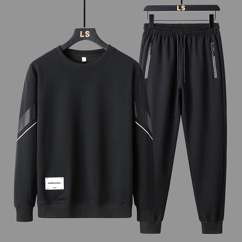 New spring and autumn men's casual sweater suit round neck sweater pants men's fashion brand sportswear two-piece set Wholesale