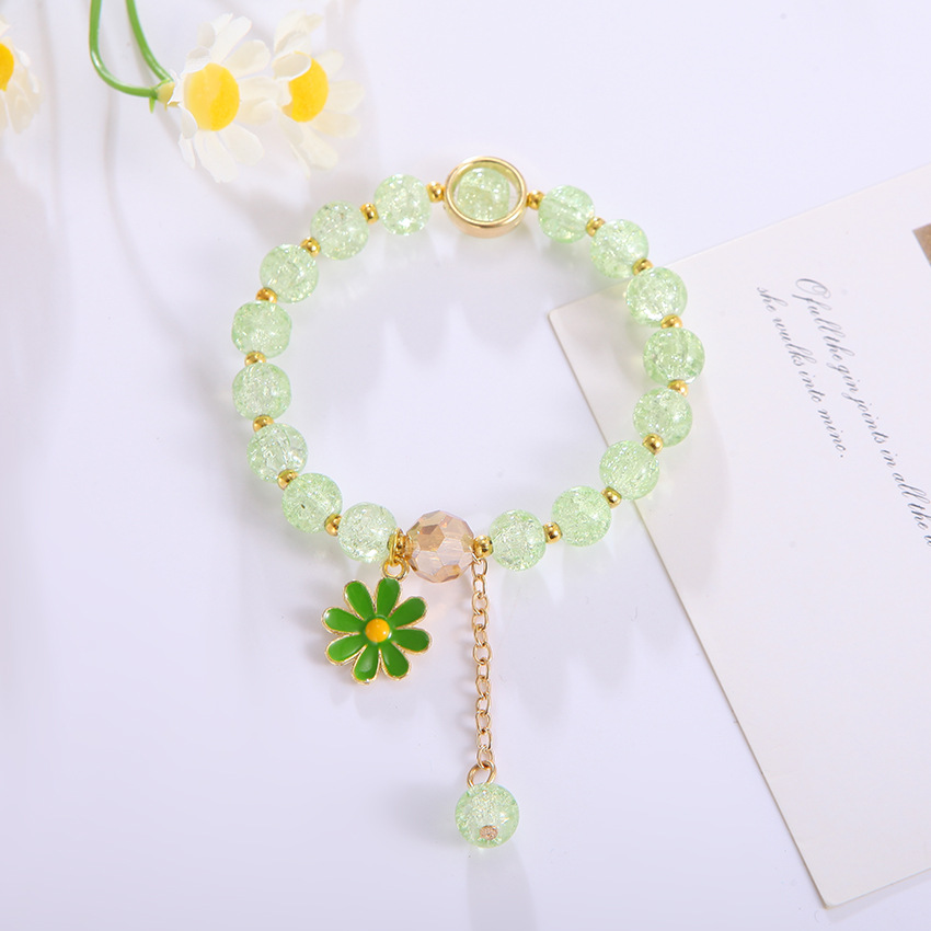 Flower Bracelet Ins Handmade Design Popcorn Crystal Bracelet Korean Girl's Personality Best Friend Couple's Bracelet Daisy