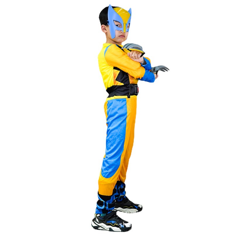 Kids Wolverine Muscle Costume Halloween cospaly Anime Character Cosplay Stage Performance Costume