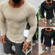 2021 autumn and winter Europe and the United States foreign trade Men's new slim long sleeve round neck solid color sweater men's sweater