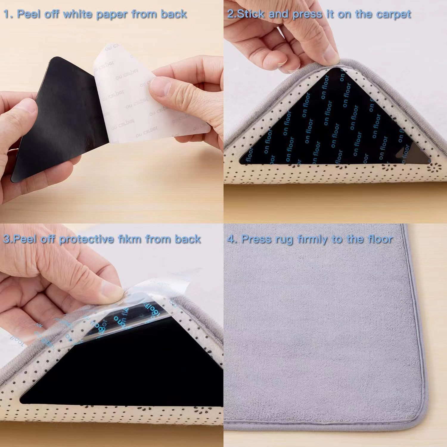 Carpet non-slip stickers triangle carpet patch household carpet horizontal sofa non-slip mat floor mat non-slip fixed stickers