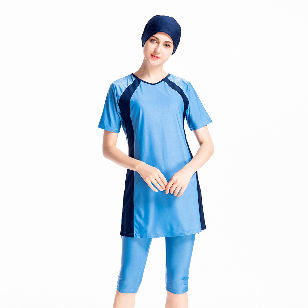2022 Muslim swimwear new stock Arab Hui swimsuit sunscreen three-piece swimsuit