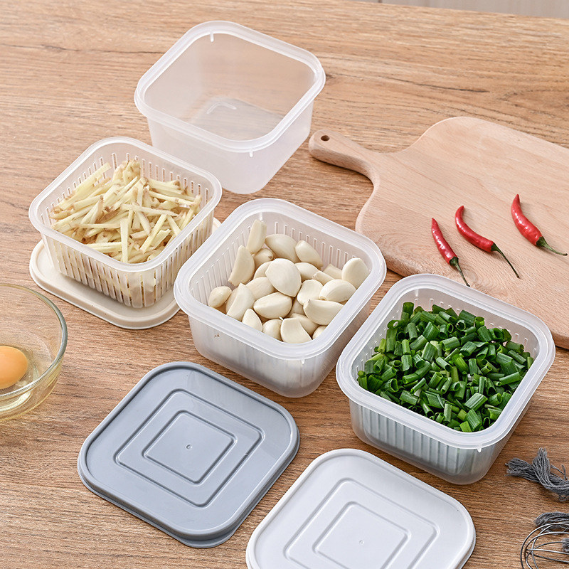 Q 5273 Scallion Preservation Box Household Kitchen Scallion Ginger Garlic Storage Preservation Box Storage Box Refrigerator Storage Box