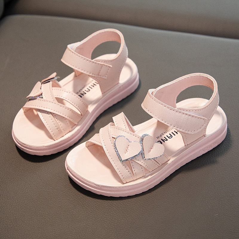 Girls' Sandals 2023 Summer New Soft-soled Beach Shoes Big Children's Little Girl's Foreign Style Women's Treasure Princess Shoes