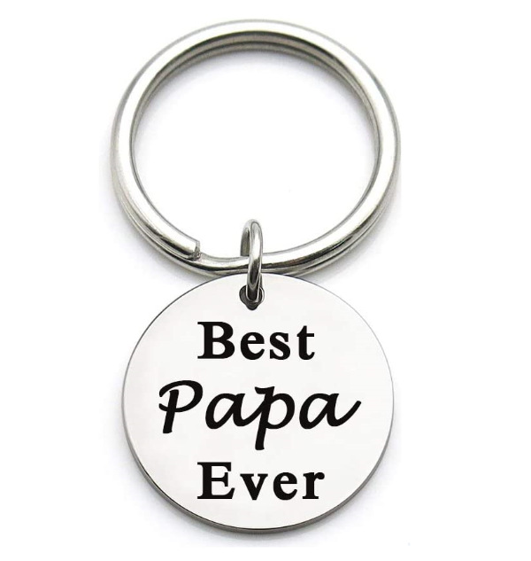 New Father's Day Mother's Day DAD MOM Grandpa Grandma stainless steel round card keychain gift