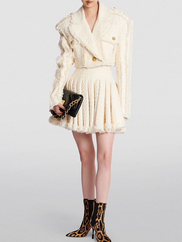 In stock 2024 autunno e inverno Nuova giacca da abito con frange in tweed corto temperamento moda europea e americana_voghion.com