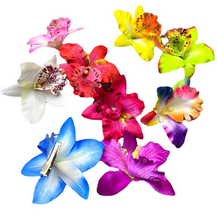 New Headwear Flower Seaside Beach Vacation Photo Hairpin Thai Orchid Hairpin Side Clip Hair Accessories Headwear