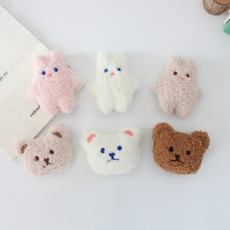 Cartoon plush bear bear doll brooch cute conjoined Rabbit Rabbit bag accessories headdress socks hat accessories accessories